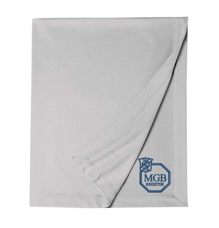 Air jet yarn; softer feel and reduced pilling. Dryblend® wicking performance technology delivers moisture-wicking properties. Heat transfer label. Mitred V corners. Hemmed sides all around. Twin needle stitching. 50” x 60”. CHOOSE YOUR LOGO