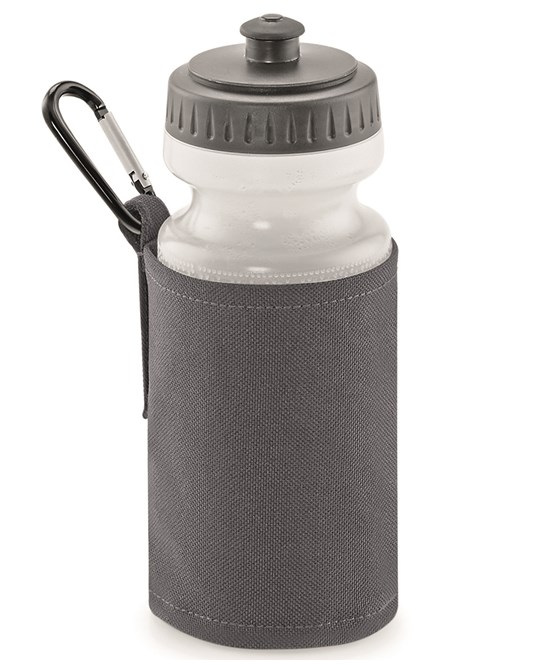 500ml Water bottle included. BPA free soft bottle. Soft pull-up drink nozzle with screw on cap. Ergonomic easy grip neck. Wide necked bottle opening for easy filling and cleaning. Belt loop and carabiner clip. CHOOSE YOUR LOGO